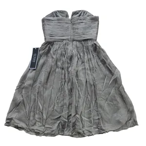 J. Crew NWT 47S Nadia Strapless Silk Chiffon‎ Dress Graphite Grey Notched Size 0 thumbnail 4