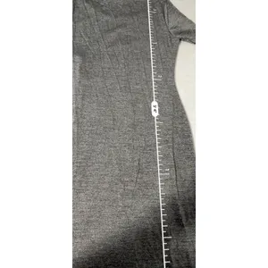 A Pea in the Pod Maternity Gray Heathered Side Ruched Sheath Dress Medium thumbnail 7