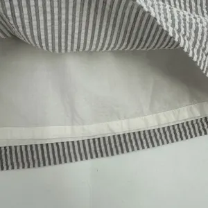 TULIP B Skirt Womens M Gray White Stripe Seersucker Mini Pockets Lined Cotton thumbnail 5