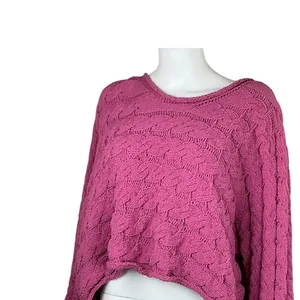 POL Pink Cable Knit‎ Oversized Cropped Sweater Size S thumbnail 6