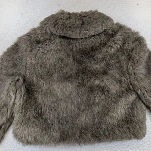 Vintage Brown Faux Fur Cropped Jacket Zip Up Collared Coat Womens Small 60s 70s thumbnail 3