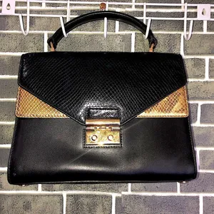 Michael Kors Black and gold python, Sloane crossbody thumbnail 7