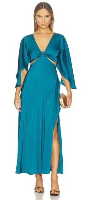 Boamar Avalon Cut Out Maxi Dress Emerald Womens Size Small thumbnail 1