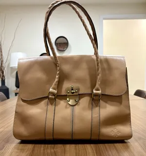 Patricia Nash Vienna Leather Satchel Bag - Tan (Immaculate Interior) thumbnail 1