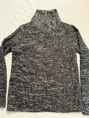 Express Womens Black White Space Dye Cowl Neck Long Sleeve‎ Sweater Size M thumbnail 1