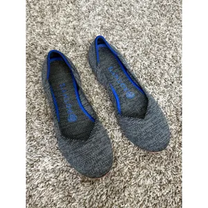 Rothys Women 7 The Flat Birdseye Charcoal Gray Pink Sole Round Toe Flats Shoes thumbnail 2
