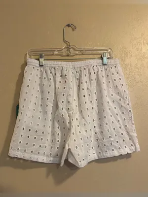 NWT True Destinations Eyelet Cover-Up Shirt and Shorts Set sz L thumbnail 5