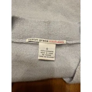 EVELYN GRACE 100% CASHMERE Light Blue V-NECK PULLOVER SWEATER SIZE Small thumbnail 3