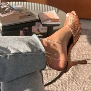 H&M studded nude sparkle open toe heels NEW size 8 thumbnail 1