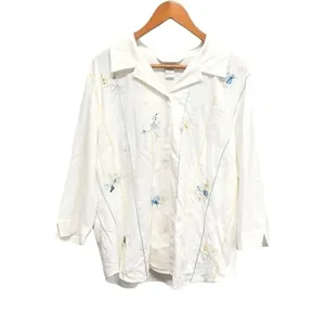 Napa Valley Woman Plus Size Linen Napa Valley‎ Floral Blouse Size 1X thumbnail 2
