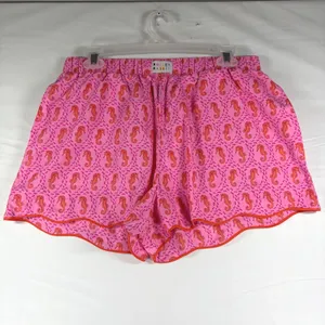 Roller Rabbit for Target Pink Seahorse Pajama Shorts Scalloped Hem Womens Medium thumbnail 2