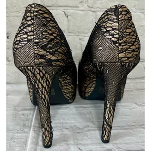 Charlotte Russe Gold Sparkle Fishnet Heels  thumbnail 5