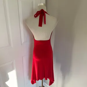 Y2k Red Lipstick Heart Asymmetrical Halter Neck Midi Dress thumbnail 4