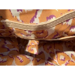 GUESS brown logo-print satchel with contrasting beige top handles thumbnail 8