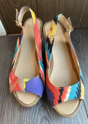 Mootsies Tootsies moliker women's size 6 M wedges woven‎ heels thumbnail 1