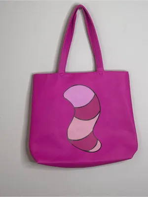 Disney Store Cheshire Cat Tote Bag Pink Alice in Wonderland Large thumbnail 2