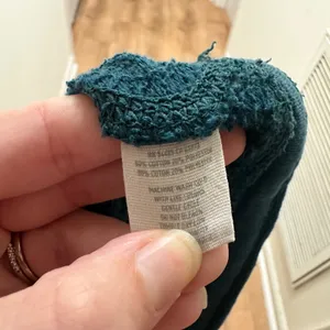 AERIE | Woman's Teal Blue Drawstring Cowl Neck Crop Hoodie Sweatshirt, Size XS‎ thumbnail 4