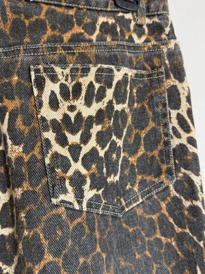 Edikted Leopard Printed Low Rise Baggy Jeans Women's XS Festival Fun Bold Trendy thumbnail 13