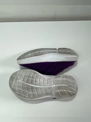 OOFOS OOcoozie Mules Slip On Recovery Shoes Purple Sherpa Fuzzy Comfort Women 8 thumbnail 7