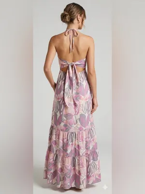 (Y2K) Jane Norman Maxi Drees size 10 Pink thumbnail 2