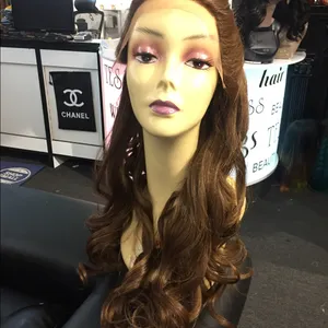 Auburn Wig red brown Human Blend long Swisslace thumbnail 8