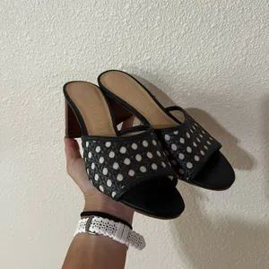 Jack Rogers Merrain Caning block mules heels NEW WOMENS 6 thumbnail 3