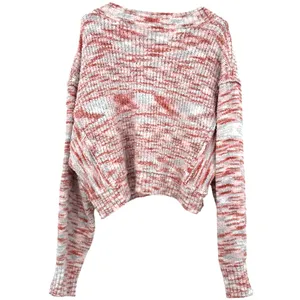 Altar'd‎ State Size XL Crop Length Pullover Sweater V Neck Pink Blue Cream Cozy thumbnail 2