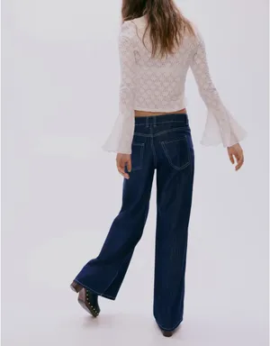 H&M Wide-Leg Jeans Denim Dark thumbnail 3