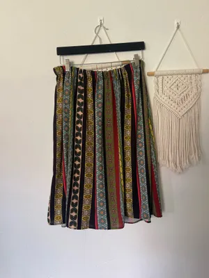 Anthropologie Eri + Ali Scarf Printed A-line Midi Skirt thumbnail 4