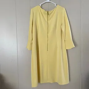Taylor Woman Yellow Dress 14W Ruffle Sleeve Shift Dress Plus Size Cocktail Sprin thumbnail 2