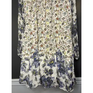 Free People Dress Womens Medium Multicolor Floral Long Sleeve Boho Shift Short thumbnail 8