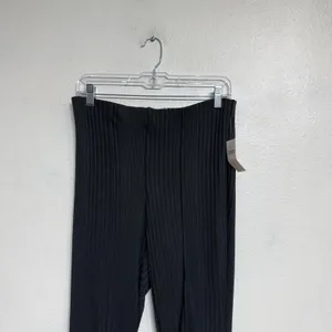 Anthropologie Maeve Black Ribbed Flare Leggings Sz M NWT thumbnail 3