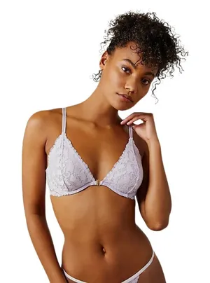 Free People Intimately New Romantics Lavender Lace Front Close Underwire Bra 36B thumbnail 1