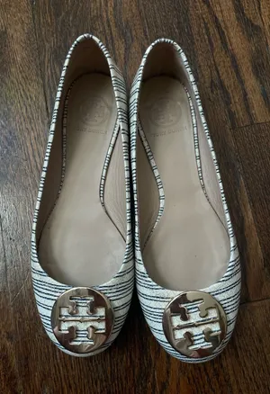 Tory Burch Reva Snakeskins Flats Size 8M thumbnail 1