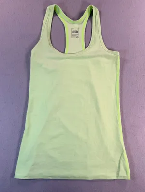 The North Face Womens Lime Green Heather Racerback Athletic Tank Top Medium thumbnail 1