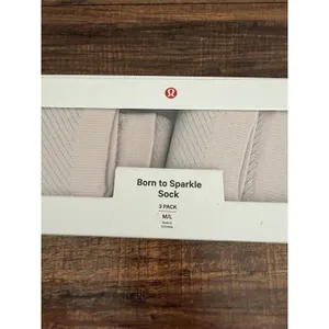Lululemon Born To Sparkle Sock *3 Pack LW9CSBS PBLS/SLVR Size M/L (2 ONLY) thumbnail 5