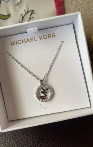 Michael Kors Silver Brass Necklace MKJ7326040 NEW thumbnail 2