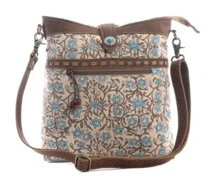 NWT Western Floral and Leather San Ysidro Falls Boho Shoulder Bag thumbnail 1