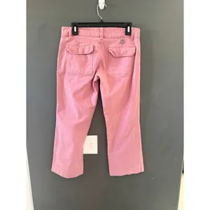 American Eagle Y2k‎ Pink Textured Stripe Stretch Crop Pants Low Rise Womens 6 thumbnail 4