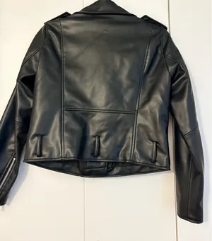ZARA Leather Biker Faux Jacket thumbnail 3
