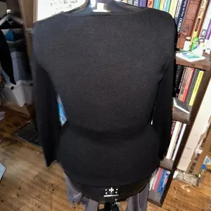 Reba black keyhole bejeweled basic minimalist S sweater thumbnail 2