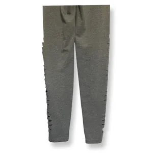 Aerie Leggings Full Length Leg Slit Slashed Distressed Detail Sleek Gray W XXS thumbnail 7