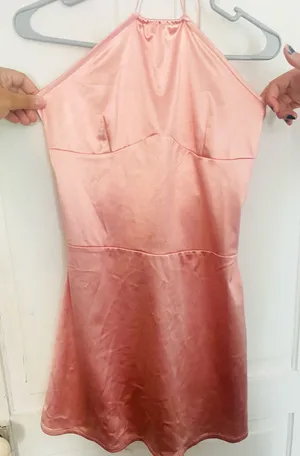 Pink Satin Dress Size M thumbnail 1