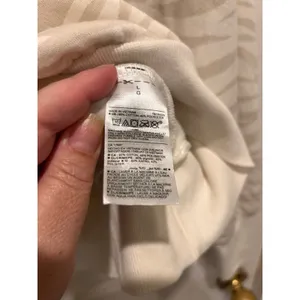 Old Navy Womens Cream Zebra Print Drop Shoulder Fleece Sweatshirt L‎ Athleisure thumbnail 6