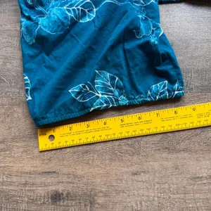 Hilo Hattie Teal Blue Tropical Hibiscus Maxi Muumuu Dress XL Hawaii Mrs Roper thumbnail 5