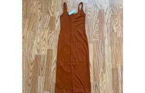 NWT Urban Outfitters Rust Ribbed Scoop Neck Maxi Dress - Medium thumbnail 2