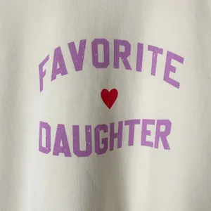 Favorite Daughter Heart Logo Collegiate Sweatshirt Cotton Blend Cream Size Small thumbnail 3