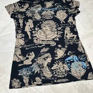 Ed Hardy Women's Tiger Mini AOP T Shirt Dress Fitted Crew Neck Y2K SZ M RARE thumbnail 11