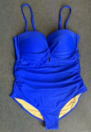 🆕WOT Classic Ruched One-Piece Swimsuit in Royal Blue Size XL thumbnail 1