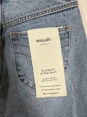 NWT Rolla’s Classic Straight 90s Blue Jeans Denim Size 25 thumbnail 8